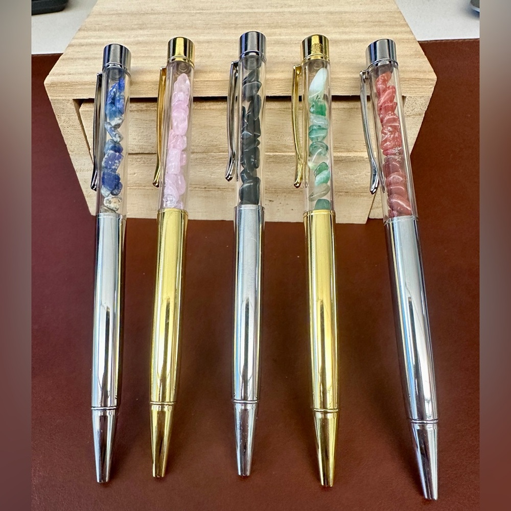 Mini Gemstones Crystals Chips Ballpoint Energy Pen